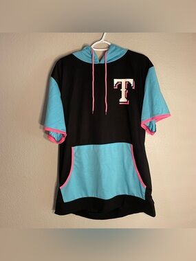 Texas Rangers 8-Bit Hoodie Retro Theme Night Marcus Semien Adult XL